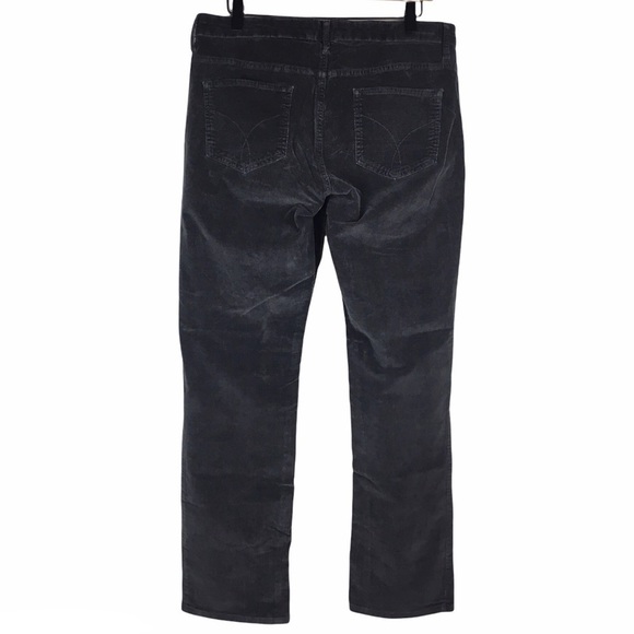 CALVIN KLEIN Pants Corduroy Straight Trousers Grey Charcoal Stretch Plus Size 14 - Picture 4 of 12